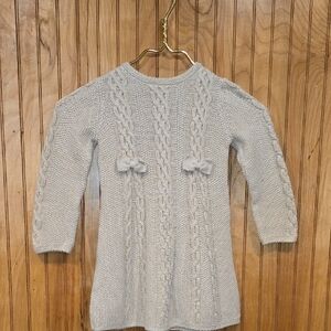 Tommy Bahama Girl's Cream Cable-Knit Sweater Dress with bow accents Size 4t